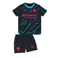 Koszulka piłkarska Manchester City Strój Trzeci dla dzieci 2023-24 tanio Krótki Rękaw (+ Krótkie spodenki)